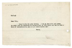 Image of typescript letter from The Hogarth Press to Vita Sackville West (12/08/1949) page 1 of 1