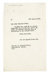 Image of typescript letter from Aline Burch to Vita Sackville-West (17/08/1949) page 1 of 1