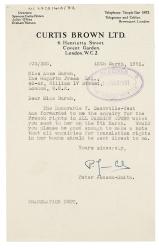 Image of a letter from Curtis Brown Ltd to Aline Burch (12/03/1951)