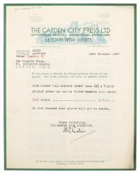 Image of typescript letter from The Garden City Press to The Hogarth Press (15/12/1937) page 1 of 2