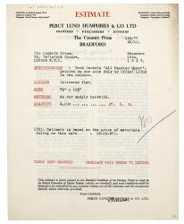 Image of typescript letter from Percy Lund Humphries Ltd to The Hogarth Press (16/12/1937) [2] page 1 of 2