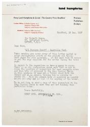 Image of typescript letter from Percy Lund Humphries Ltd to The Hogarth Press (20/12/1937) page 1 of 1