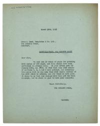 image of typescript letter from The Hogarth Press to Percy Lund Humphries Ltd (16/03/1938) page 1 of 1