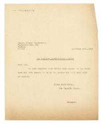 Image of typescript letter from The Hogarth Press to Ignacy Lindenfeld (15/11/1934)  page 1 of 1