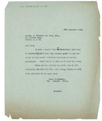 Image of typescript letter from The Hogarth Press to J. Whitaker & Sons Ltd (10/02/1938)  page 1 of 1