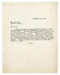 Image of typescript letter from Leonard Woolf to Vita Sackville West (31/01/1927) page 1 of 1