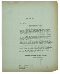 Image of typescript letter from The Hogarth Press to R. & R. Clark (29/07/1937) page 1 of 1