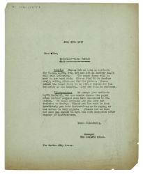 Image of typescript letter from The Hogarth Press to The Garden City Press (29/07/1937)  page 1 of 1