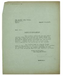 Image of typescript letter from Winifred Perkins to The Garden City Press (05/08/1937)  page 1 of 1