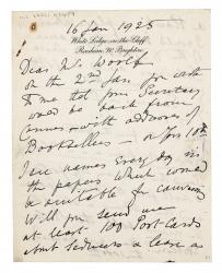 Image of handwritten letter from Vita Sackville-West to Leonard Woolf (16/01/1925) page 1 of 4