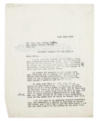 Image of typescript letter from The Hogarth Press to Julia Strachey (11/07/1932) page 1 of 2 