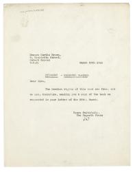 Image of typescript letter from Leonard Woolf to Curtis Brown Ltd (29/03/1933) page1 of 1