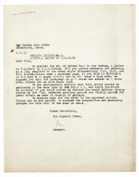 Image of typescript letter from John Lehmann to The Garden City Press (08/12/1931) page 1 of 1