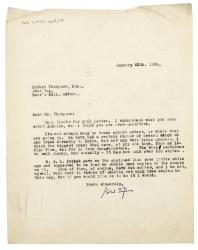 Image of typescript letter from Leonard Woolf to Edward Thompson (23/01/1926) page 1 of 1