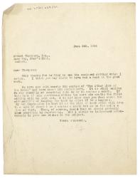 Image of typescript letter from Leonard Woolf to Edward Thompson (06/06/1926) page 1 of 1