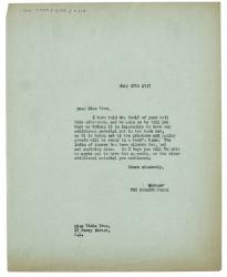 Image of typescript letter from The Hogarth Press to Viola Tree (27/07/1937) page 1 of 1