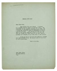 Image of typescript letter from The Hogarth Press to Viola Tree (26/01/1938) page 1 of 1