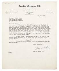 Image of a Letter from Curtis Brown Ltd to The Hogarth Press (20/11/1925)