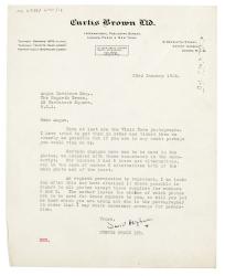 Image of a Letter from Curtis Brown Ltd to The Hogarth Press (23/01/1926)