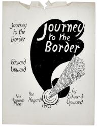 Image of black and white Journey to the Border cover artwork proof by Vanessa Bell, this page shows wear and tear due to age of item and is damaged at the top [2] 
