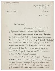 Image of handwritten letter from Edward Upward to Leonard Woolf (07/11/1937) page 1 of 2