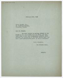 Image of typescript letter from The Hogarth Press to Edward Upward (11/02/1938) page 1 of 1