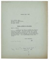 Image of typescript letter from Leonard Woolf to W. W. Norton & Company inc  page 1 of 1
