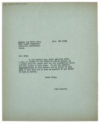 Image of typescript letter from John F. Lehmann to Lou Irwin Inc. (06/07/1938) page 1 of 1