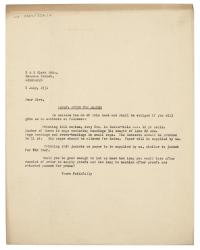 Image of typescript letter from The Hogarth Press to R. & R. Clark Ltd (08/07/1931) page 1 of 1