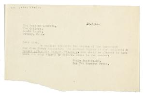 Image of typescript letter from The Hogarth Press to the British Council (12/05/1943) page 1 of 1