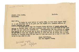 Image of typescript letter from The Hogarth Press to Jose Janes (31/05/1944) page 1 of 1