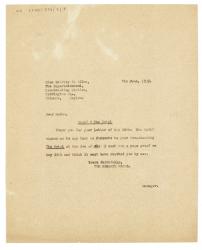 Image of letter from the Hogarth Press to the Office of the Superintendent, Broadcasting Station (07/06/1939) page 1 of 1