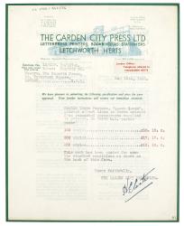 Image of typescript letter from the Garden City Press Ltd. to the Hogarth Press (15/05/1935) page 1 of 2
