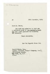 Image of typescript letter from Aline Burch to Donald C. Brace (14/11/1949) page 1 of 1