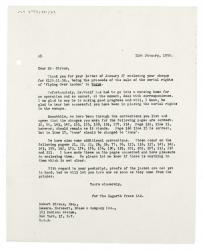 Image of typescript letter from Aline Burch to Robert Giroux (31/01/1950) page 1 of 1