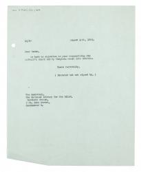 IImage of typescript letter from Leonard Woolf to The National Library for the Blind (15/08/1950) page 1 of 1