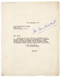 Image of typescript letter from Miss Scott Johnson to The Oxford University Press (16/01/1932) page 1 of 1