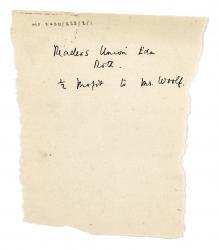 image of handwritten note regarding profits of 'The Death of a Moth'