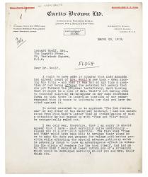 Image of a Letter from Nancy R. Pearn at Curtis Brown Ltd to The Hogarth Press (20/03/1933)