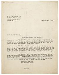 Image of typescript letter from The Hogarth Press to Herbert Reiach Ltd (19/08/1927) page 1 of 1