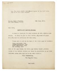 Image of typescript letter from The Hogarth Press to Lowe & Brydone Ltd. (05/06/1930) page 1 of 1