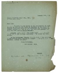 Image of typescript letter from The Hogarth Press to W. Collins & Sons (12/01/1934) page 1 of 1