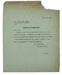 Image of typescript letter from The Hogarth Press to Librairie Henri Didier (29/06/1936) page 1 of 1