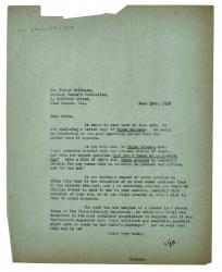 Image of typescript letter from the Hogarth Press to the Medicinal Women's Federation (30/06/1938) page 1 of 1