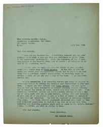 Image of typescript letter from the Hogarth Press to the Women's Engineering Society (01/07/1938) page 1 of 1