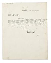 Image of typescript letter from Herbert Read to Leonard Woolf (28/01/1931) page 1 of 1