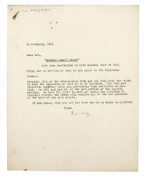 Typescript letter from Leonard Woolf to S. S. Koteliansky (22/02/1923) page 1 of 1