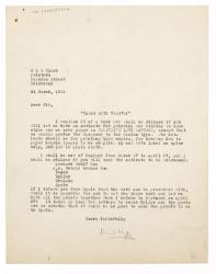 Image of typescript letter from Leonard Woolf to R. & R. Clark (24/03/1923) page 1 of 1