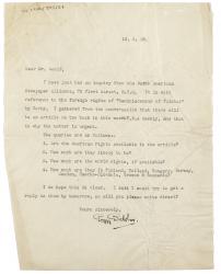 Image of a typescript letter from Peggy Belsher to Leonard Woolf (15/8/1928) page 1 of 1