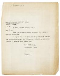 Image of typescript letter from John Lehmann to McClelland & Stewart Ltd (05/11/1931) page 1 of 1